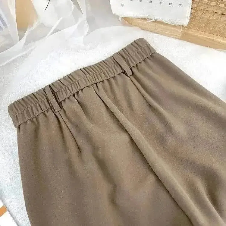 Fall Spring Black Suit Harem Pants for Women